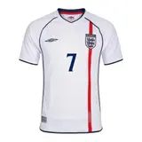 Retro Soccer Jersey BECKHAM #7 England Home 2002