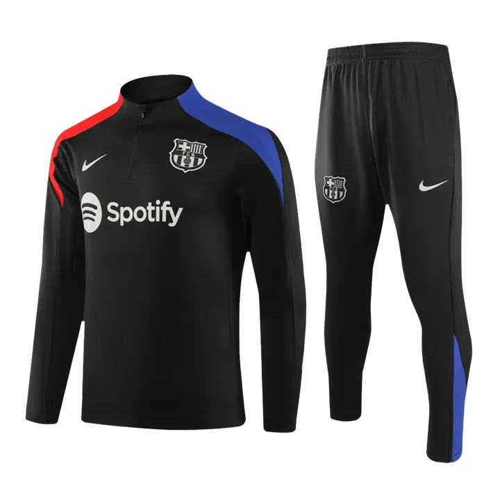 Barcelona 1/4 Zip Tracksuit Kids Black