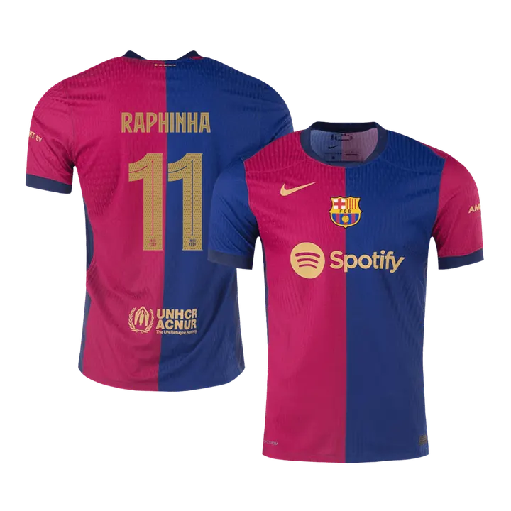 RAPHINHA #11 Barcelona Home Player Version Jersey - UCL