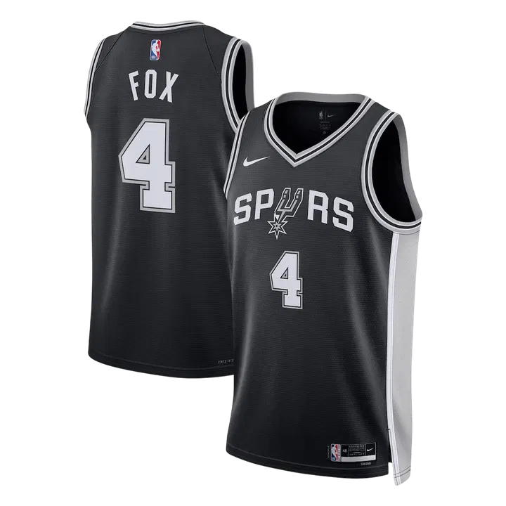 Fox #4 San Antonio Spurs Swingman NBA Jersey - Icon Edition