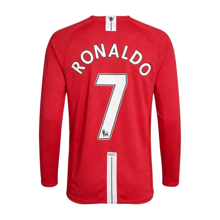 Retro Soccer Jersey RONALDO #7 Manchester United Home Long Sleeve 2007/08