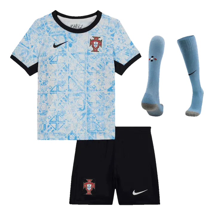 Portugal Away Kids Soccer Jerseys Full Kit EURO