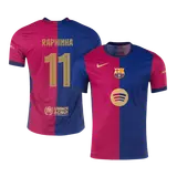 RAPHINHA #11 Barcelona Home Player Version Jersey - UCL (Spotify Logo Without Text)