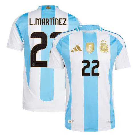 L.MARTÍNEZ #22 Argentina Home Authentic Soccer Jersey