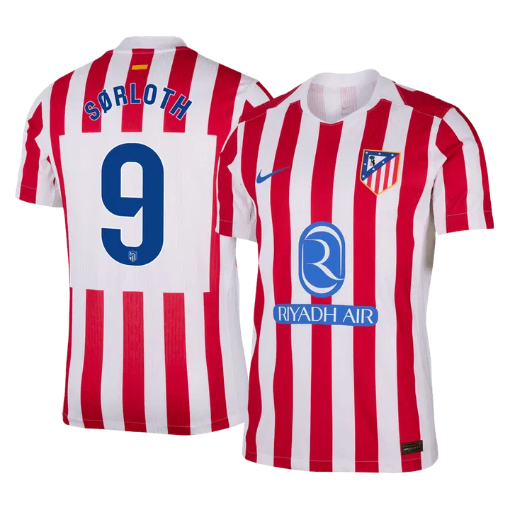 SØRLOTH #9 Atletico Madrid Home Player Version Jersey 2025/26