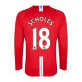Retro Soccer Jersey SCHOLES #18 Manchester United Home Long Sleeve 2007/08