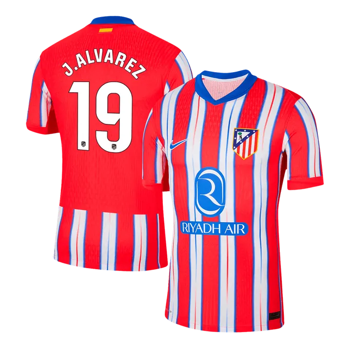 J.ALVAREZ #19 Atletico Madrid Home Player Version Jersey