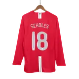 Retro Soccer Jersey SCHOLES #18 Manchester United Home Long Sleeve 2007/08 - UCL Final