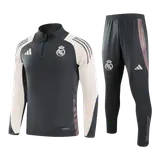 Real Madrid 1/4 Zip Tracksuit Gray