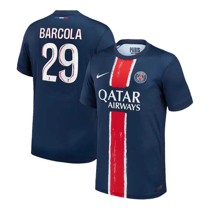 BARCOLA #29 PSG Home Soccer Jersey