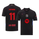 RAPHINHA #11 Barcelona Away Soccer Jersey -UCL (Spotify Logo Without Text)
