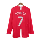 Retro Soccer Jersey RONALDO #7 Manchester United Home Long Sleeve 2007/08 - UCL Final
