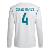 Retro Soccer Jersey SERGIO RAMOS #4 Real Madrid Home Long Sleeve 2017/18