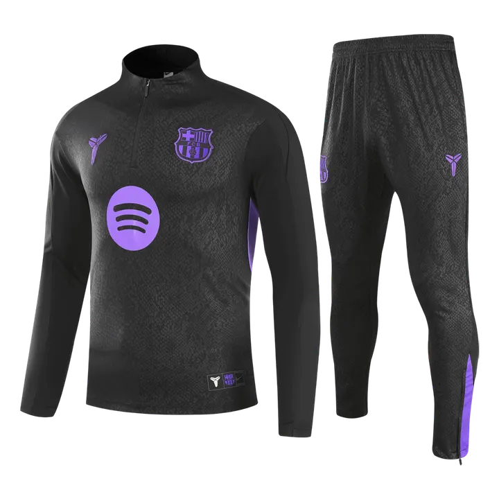 Barcelona 1/4 Zip Tracksuit 2025/26 Kids Black