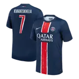 KVARATSKHELIA #7 PSG Home Soccer Jersey -UCL