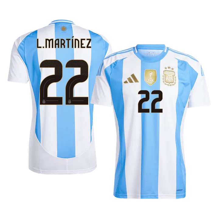 L.MARTÍNEZ #22 Argentina Home Soccer Jersey