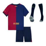 Barcelona Home Kids Soccer Jerseys Full Kit