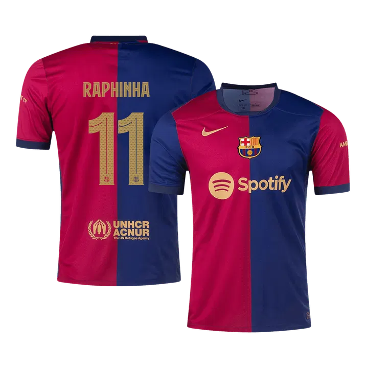 RAPHINHA #11 Barcelona Home Soccer Jersey -UCL