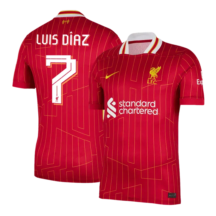 LUIS DÍAZ #7 Liverpool Home Soccer Jersey -UCL