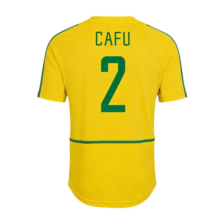 Retro Soccer Jersey CAFU #2 Brazil Home 2002/03