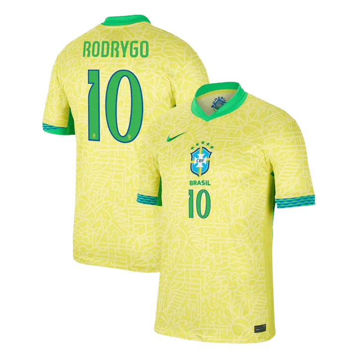 RODRYGO #10 Brazil Home Soccer Jersey Copa America
