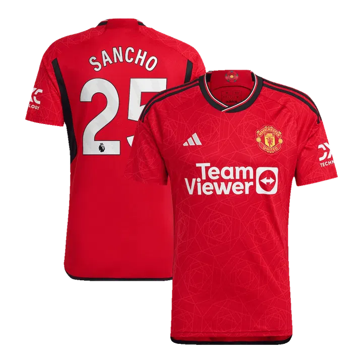 SANCHO #25 Manchester United Home Soccer Jersey 2023/24