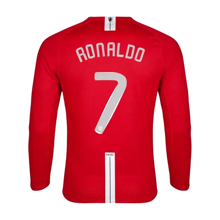 Retro Soccer Jersey RONALDO #7 Manchester United Home Long Sleeve 2007/08 - UCL Final