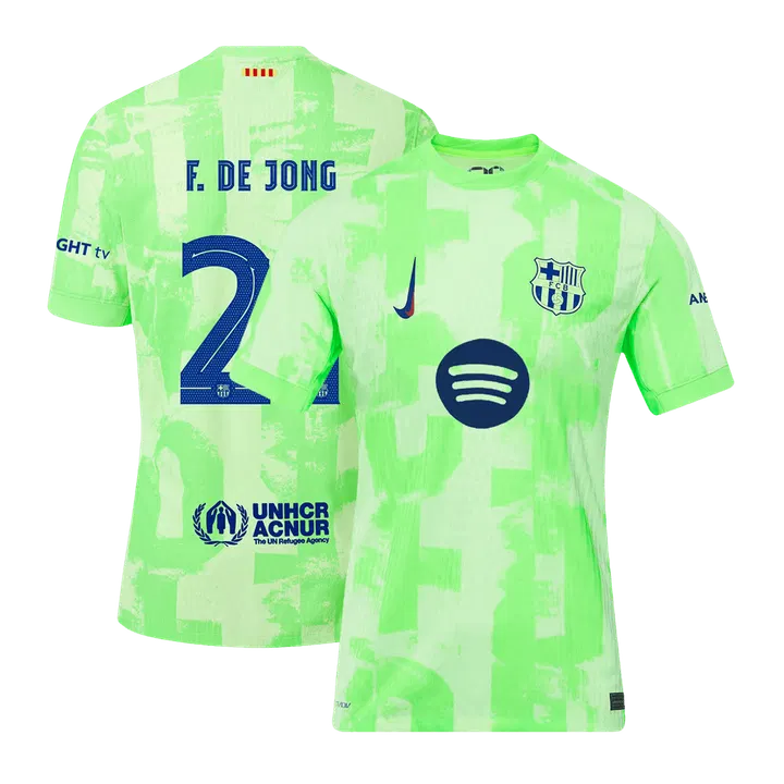 F.DE JONG #21 Barcelona Third Away Player Version Jersey - UCL(Spotify Logo Without Text）