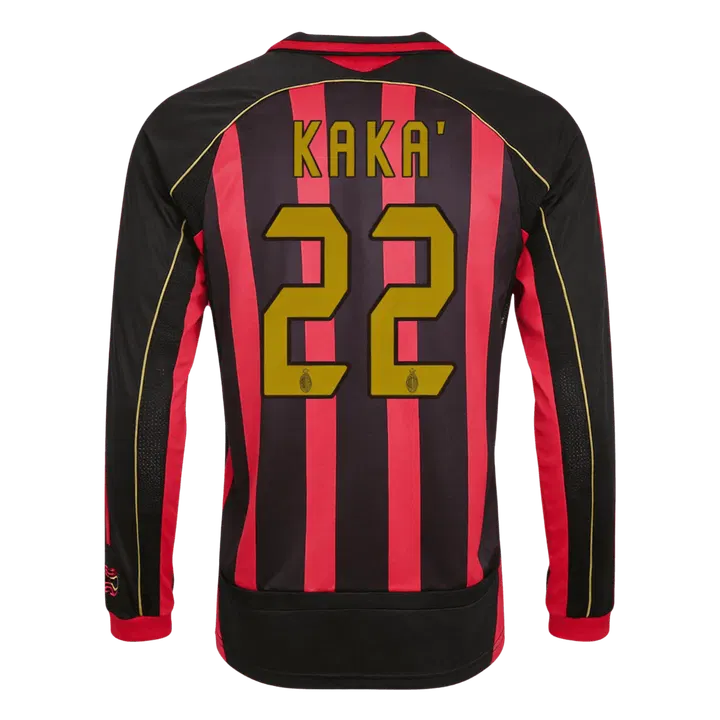 Retro Soccer Jersey KAKA' #22 AC Milan Home Long Sleeve 2006/07