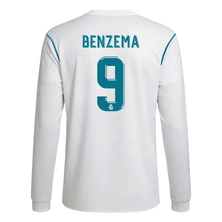 Retro Soccer Jersey BENZEMA #9 Real Madrid Home Long Sleeve 2017/18