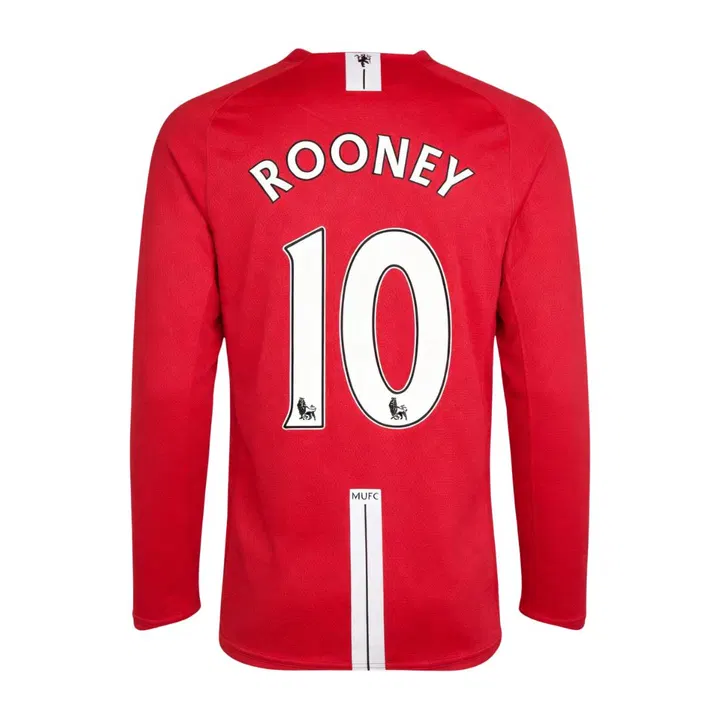 Retro Soccer Jersey ROONEY #10 Manchester United Home Long Sleeve 2007/08