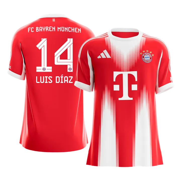 LUIS DÍAZ #14 Bayern Munich Home Soccer Jersey 2025/26