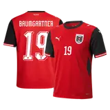 BAUMGARTNER #19 Austria Home Soccer Jersey World Cup 2026