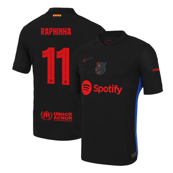 RAPHINHA #11 Barcelona Away Player Version Jersey - UCL