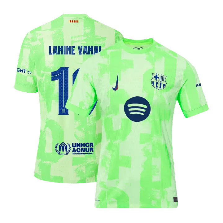 LAMINE YAMAL #19 Barcelona Third Away Player Version Jersey - UCL(Spotify Logo Without Text）