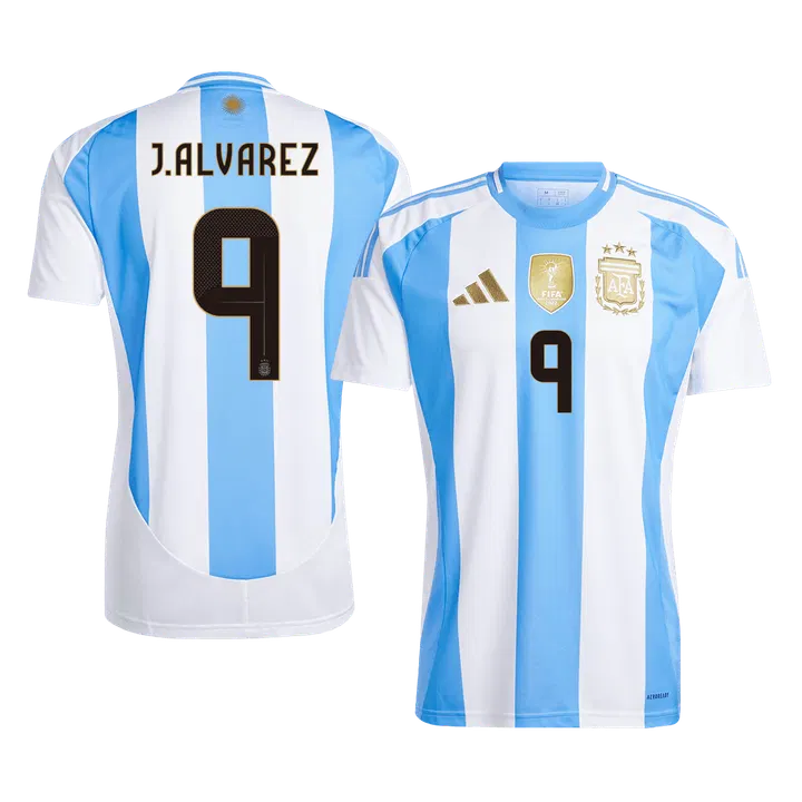 J.ALVAREZ #9 Argentina Home Soccer Jersey