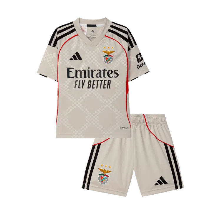 Benfica Away Kids Soccer Jerseys Kit 2025/26