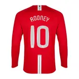 Retro Soccer Jersey ROONEY #10 Manchester United Home Long Sleeve 2007/08 - UCL Final