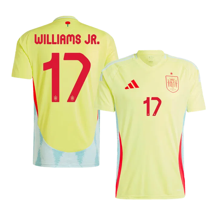 WILLIAMS JR. #17 Spain Away Soccer Jersey EURO