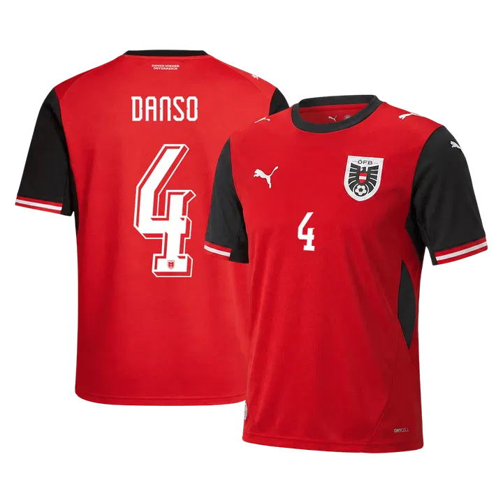 DANSO #4 Austria Home Soccer Jersey World Cup 2026