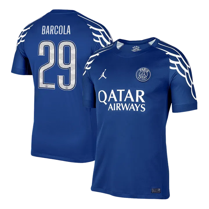 BARCOLA #29 PSG Fourth Away Soccer Jersey -UCL