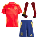 Spain Home Kids Soccer Jerseys Full Kit EURO