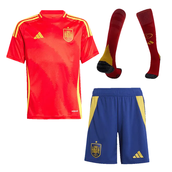 Spain Home Kids Soccer Jerseys Full Kit EURO