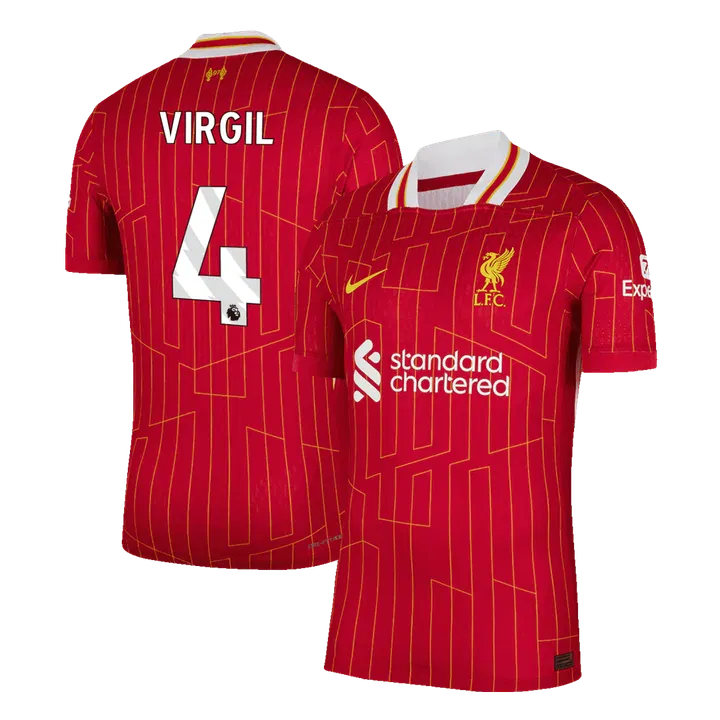 VIRGIL #4 Liverpool Home Player Version Jersey