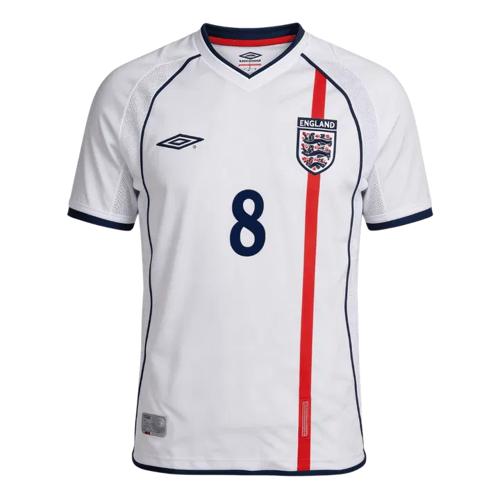 Retro Soccer Jersey SCHOLES #8 England Home 2002