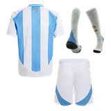 Argentina Home Kids Soccer Jerseys Full Kit
