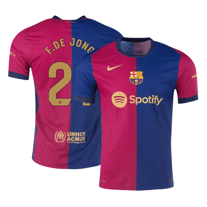 F.DE JONG #21 Barcelona Home Player Version Jersey