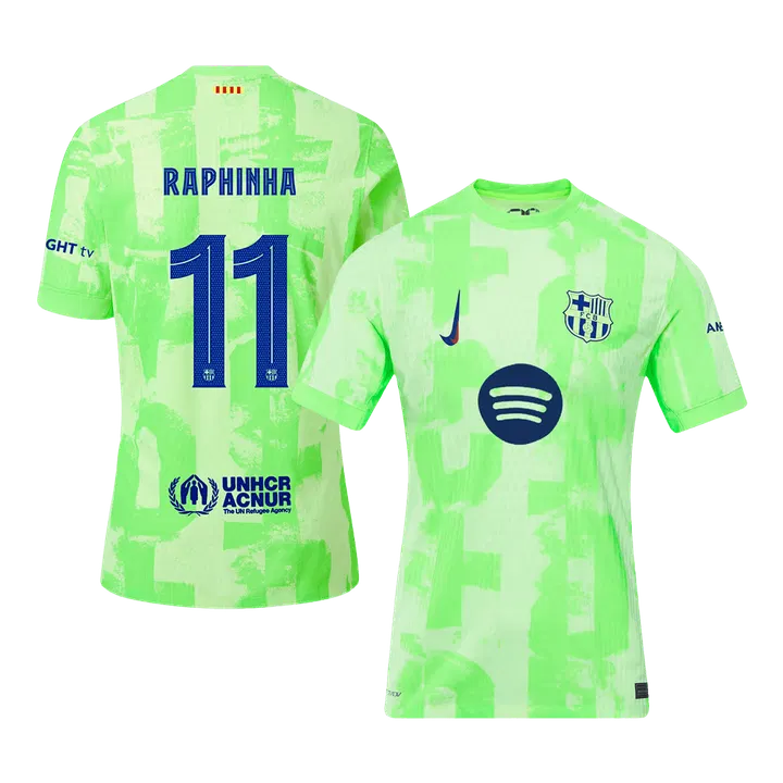 RAPHINHA #11 Barcelona Third Away Player Version Jersey - UCL(Spotify Logo Without Text）