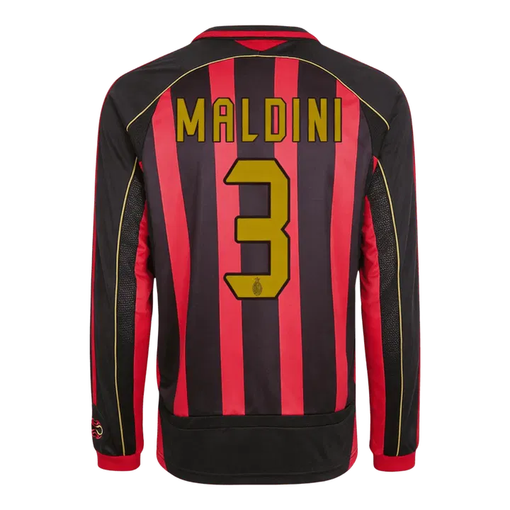 Retro Soccer Jersey MALDINI #3 AC Milan Home Long Sleeve 2006/07