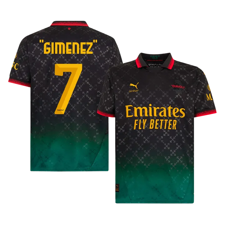 "GIMENEZ" #7 AC Milan Fourth Away Soccer Jersey